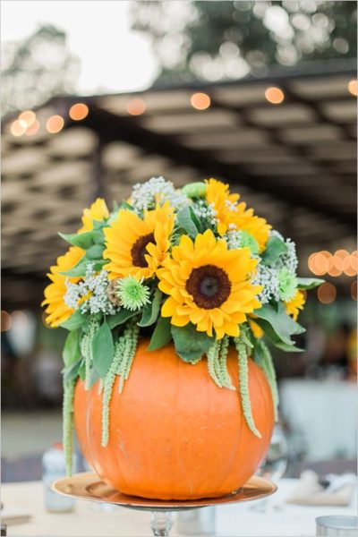 Ribbon Pumpkin Centerpiece