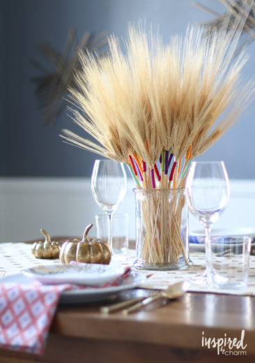 Color Wrapped Wheat Fall Centerpieces