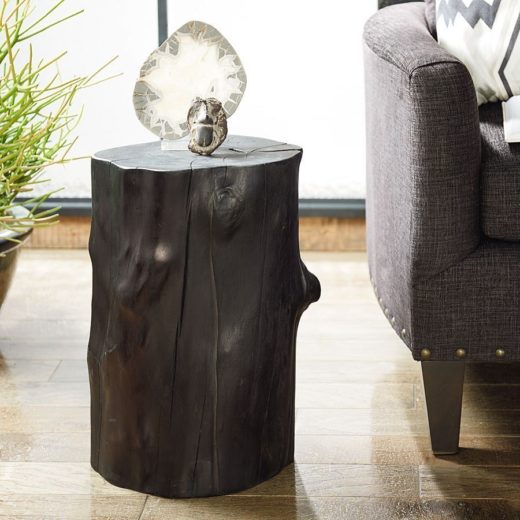 Hammary Shou Sugi Ban Tree Trunk Accent Table
