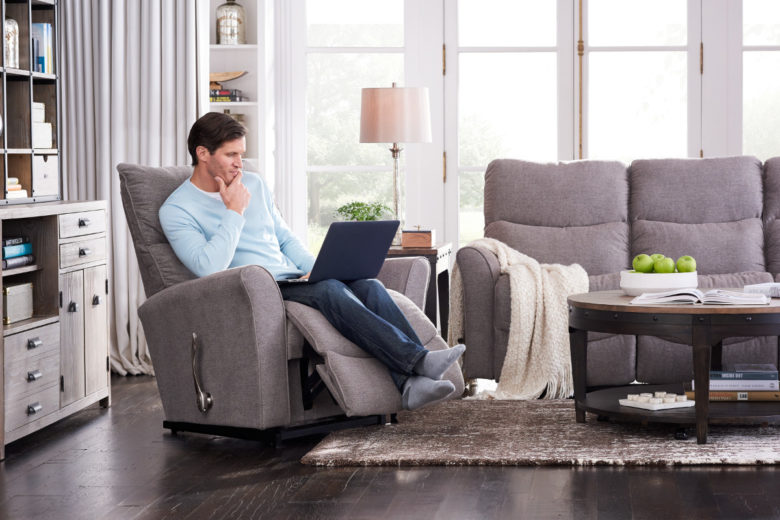 Lazy boy recliner with laptop table sale