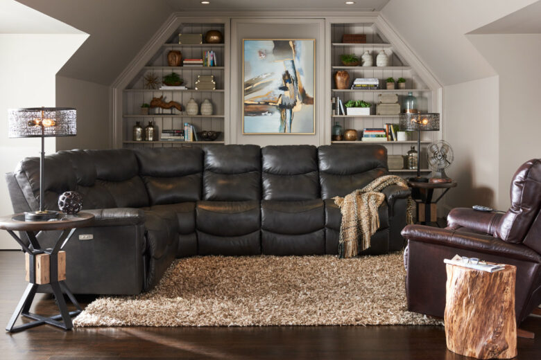 LaZBoy White Leather Sectional at Patricia Horvath blog