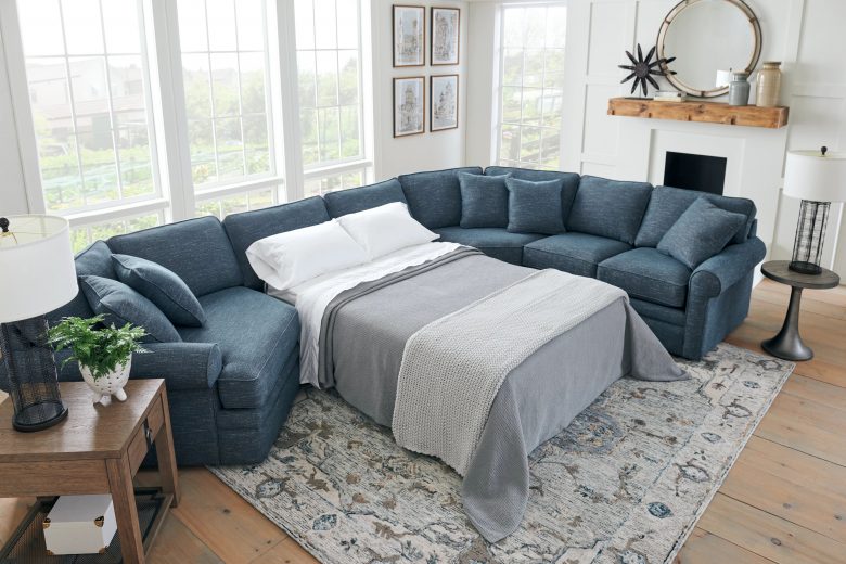 Quick-Ship Green Bay Fabric Sleeper Sofas Queen in Fiasco Denim by Savvy  with Fast Shipping | SavvyHomeStore.com